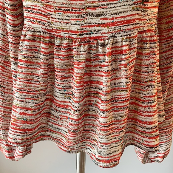 PAINTED THREADS peplum style long sleeve blouse / top. Crop front multi color XS - Picture 4 of 13